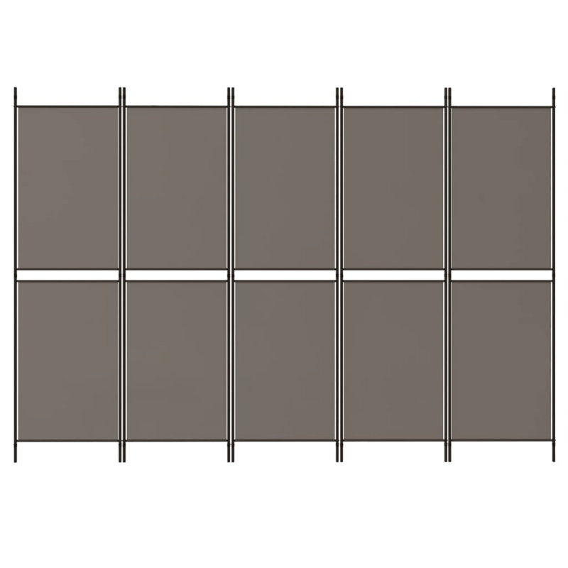 Cloison pliante Rikkea, Anthracite, 5, H 78,7 po x l 98,4 po