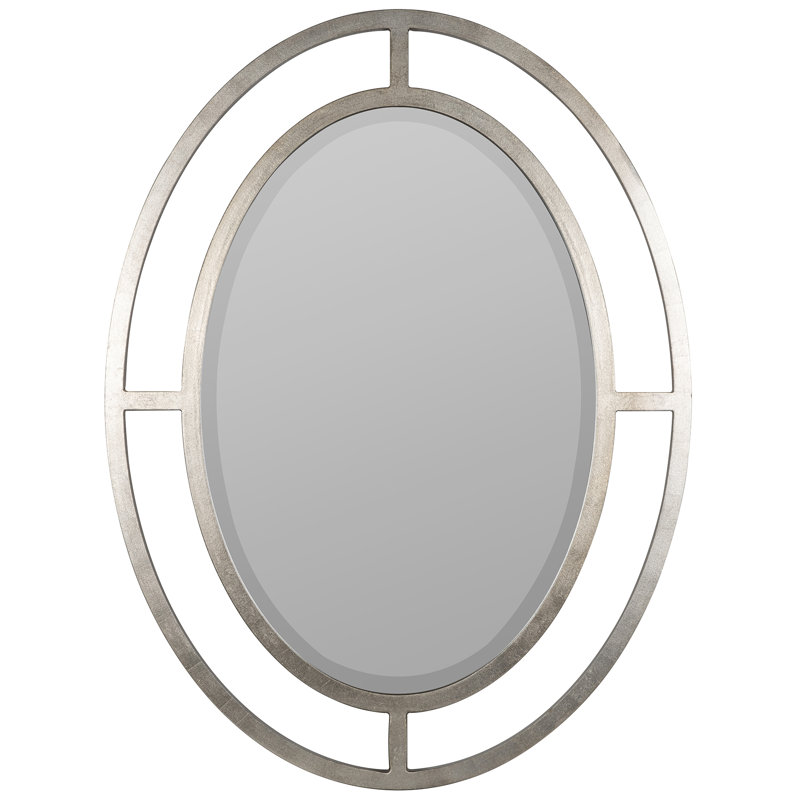 Elle Wall Mirror Flat Beveled Mirror, Silver