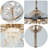 42'' Crystal Ceiling Fan With 8-light Sputnik Chandelier 6 Speeds And Reverse Functions
