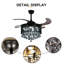 42-inch Black Crystal Invisible Fan Light Remote Control Dimming Six-speed Variable Frequency Fan