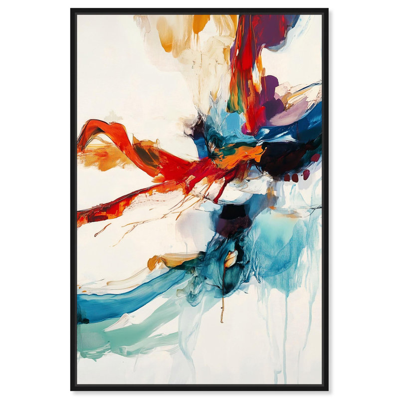 Art Remedy Vibrant Abstracts, toile vibrante, palette I, H 16 po x l 11 po, Cadre flottant noir