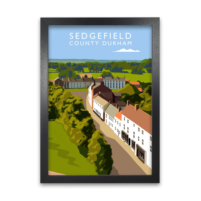 Sedgefield County Durham by Richard O'Neill - Single Picture Frame Print, 42 cm H x 297 cm W, Black