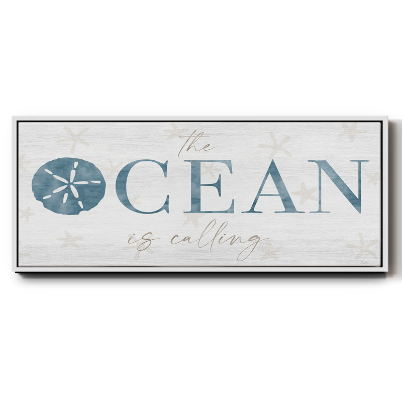 The Ocean- Framed Canvas, 20" H x 50" W