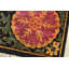 Tapis noir en laine noué à la main de conception unique 4 pi 2 po x 6 pi 5 po