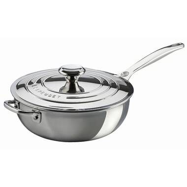 ALL-CLAD D3 STAINLESS STEEL OPEN SAUCIER WITH WHISK, 2 QT. - Leo Edit