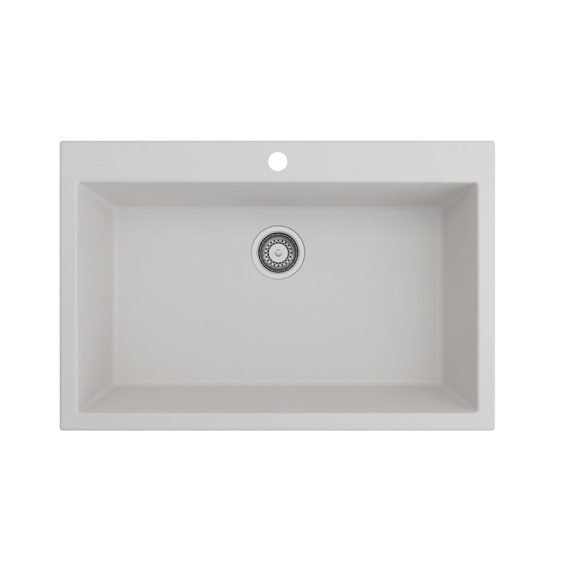 Campino Single Basin Kitchen Sink, 9.5" H x 22" W x 33" L