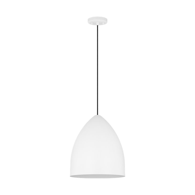 Huron Pendant, Matte White, 15.25" H x 13" W x 13" D