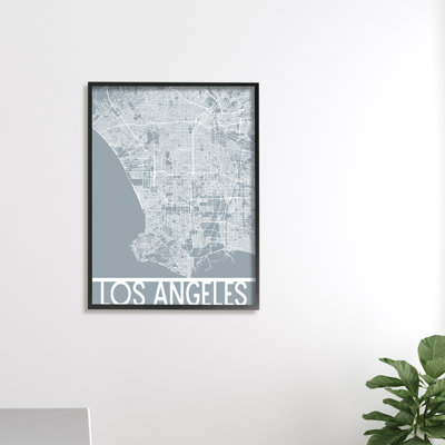 Los Angeles Street Outline West Coast Transportation Grid by Daphne Polselli - Graphic Art