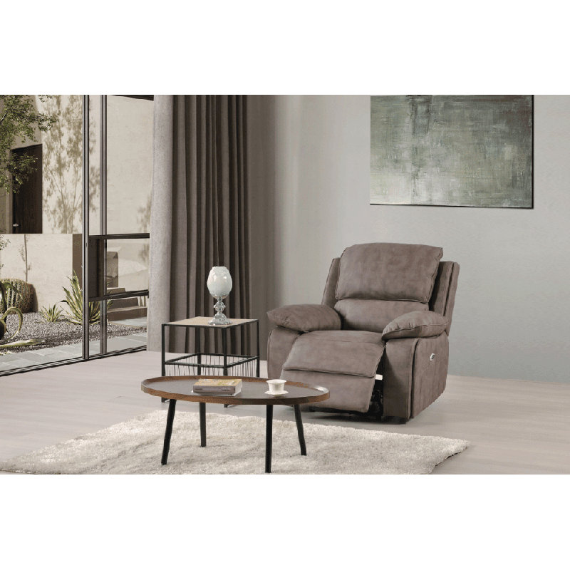 Maple Suede Fabric Electric Recliner Armchair, Brown