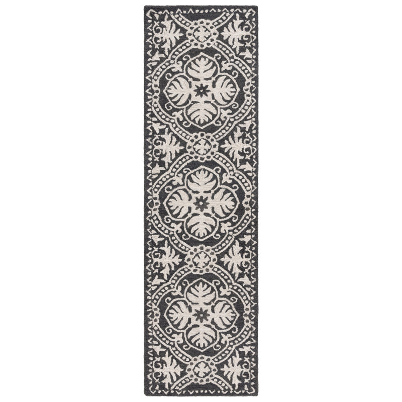 Tapis gris anthracite / ivoire Lauren Ralph Lauren Nina, Tapis de couloir 2 pi 3 po x 8 pi