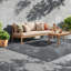 Canapés de patio modernes, 78 pouces en bois d'acacia 3 places pour patio spacieux