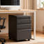 Classeur mobile H 23,6 po x l 14,7 po à 3 tiroirs noir avec serrure, classeur en métal roulant entièrement assemblé sur roulettes, pour le bureau personnel et sous le bureau, peut contenir des documents de format lettre, légal et A4-816357517