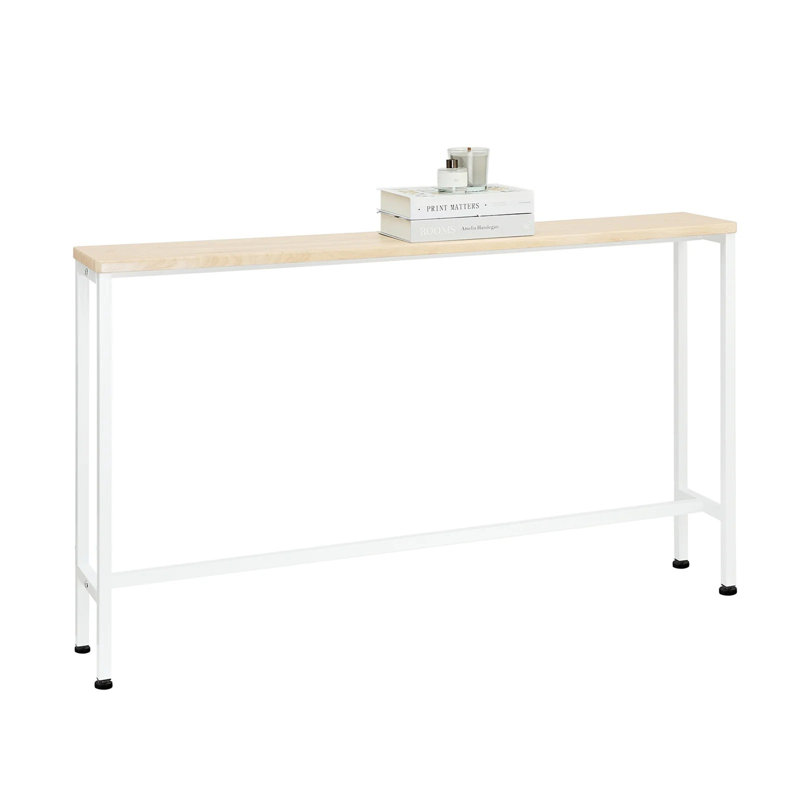 120cm Console Table, Natural/White, 65" H x 120" W x 20" D
