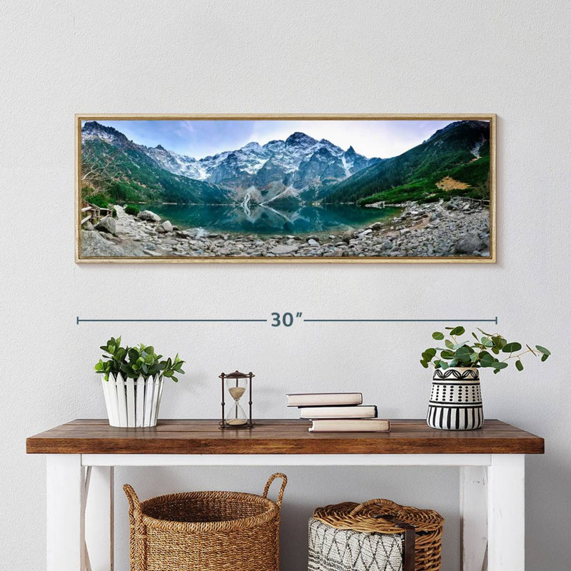 Lac Morskie Oko, Cadre flottant en bois naturel, 31 po x 11 po
