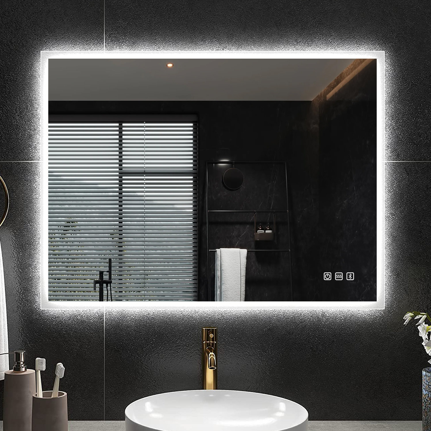 Brayden Studio® Versatile Illuminated Bathroom Mirror: Dimmable, Color ...