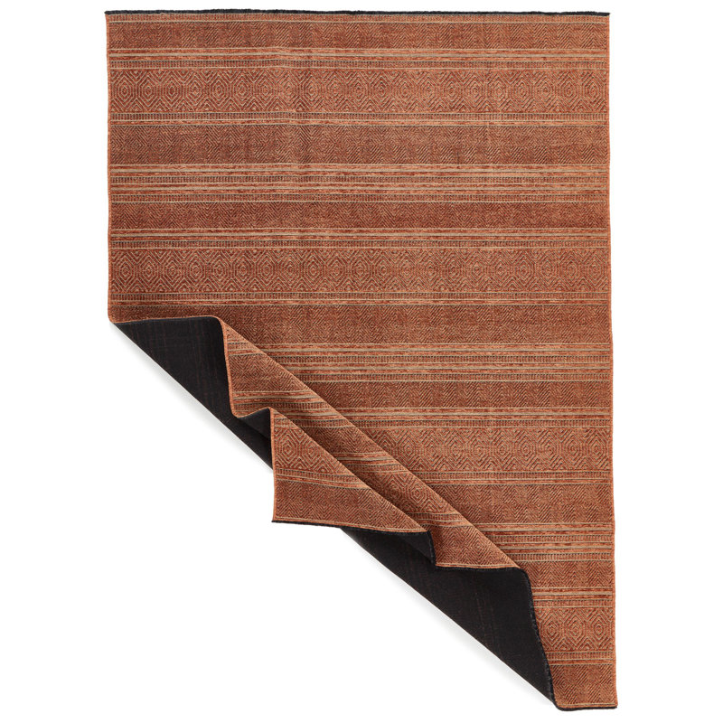 Tapis contemporain rouille foncé et rouille 7 x 9