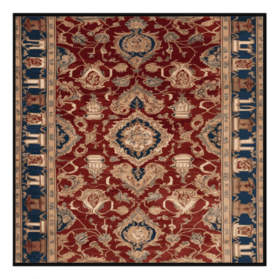 Machine Washable French Black Area Rug