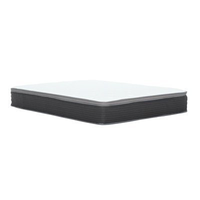 12 po Matelas pour très grand lit - Ressorts ensachés et mousse viscoélastique imprégnée de gel, sommeil réparateur, blanc, livraison facile, réduction du transfert de mouvement dans la boîte roulée, barrière en rayonne rafraîchissante, États-Unis