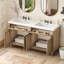Meuble-lavabo double de 60 po avec lavabos SMC, grand rangement, portes à fermeture en douceur et accents en rotin pour une élégance moderne-1296962139