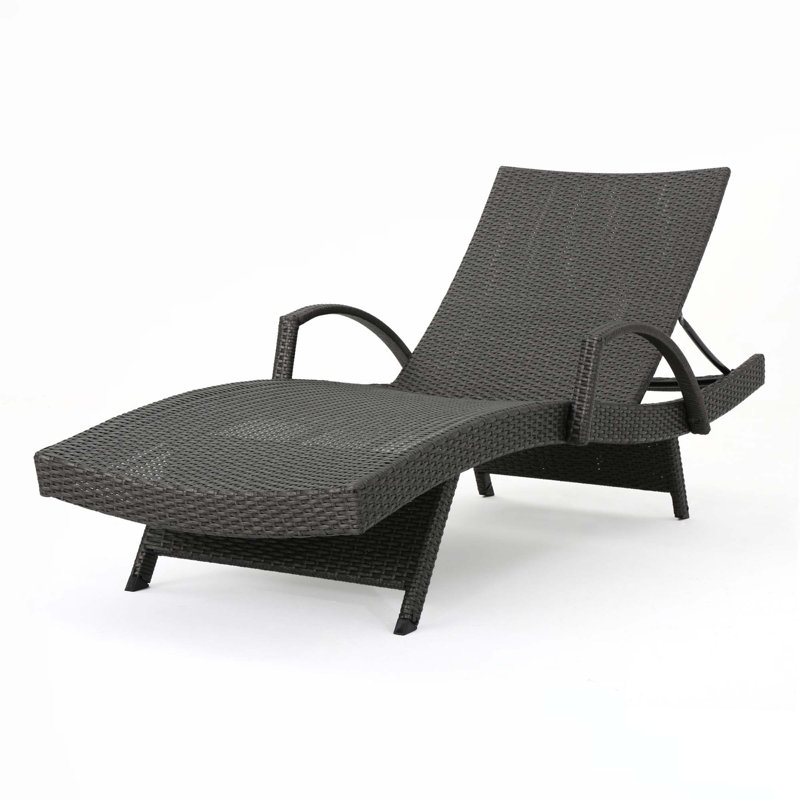 Ensemble de chaises longues inclinables 79,5 po Blaise, Gris