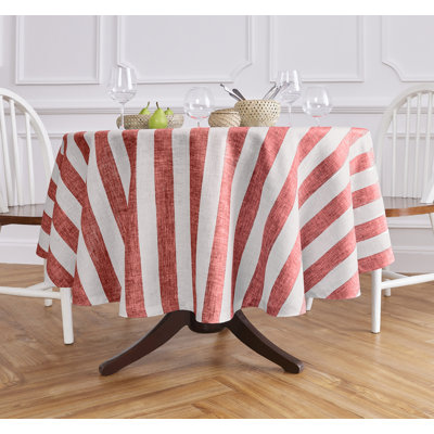 Cabana Stripe - 100% Pure Linen Round Tablecloth