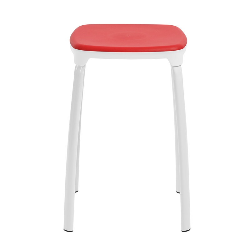 Henrikas Steel Accent Stool, Red