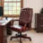 Yuzu Executive Armchair, Gas-Lift Spring-Tilt, Wood Base, Burgundy Vinyl-117561200