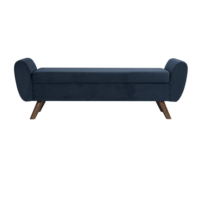 Banc de rangement rembourré Amsi, Blue Velvet