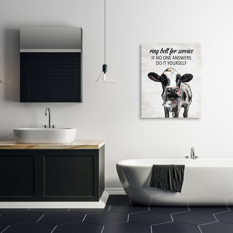 Blanchisserie, toile de vache, lettrée et doublée, H 40 po x l 30 po