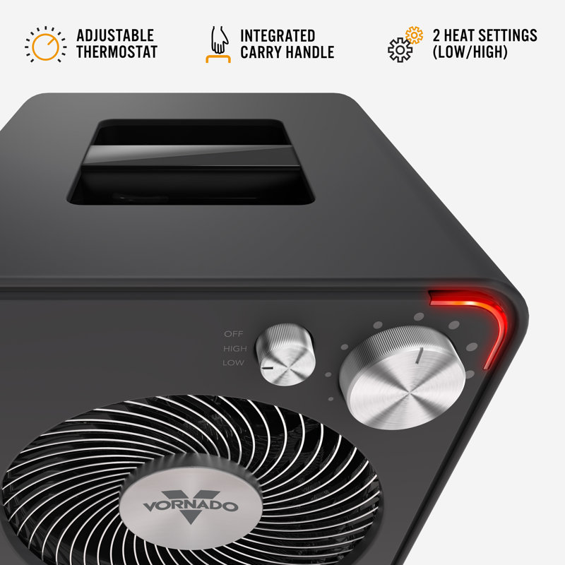 Vornado Gray Electric Space Heater with Thermostat and Auto Shut-off