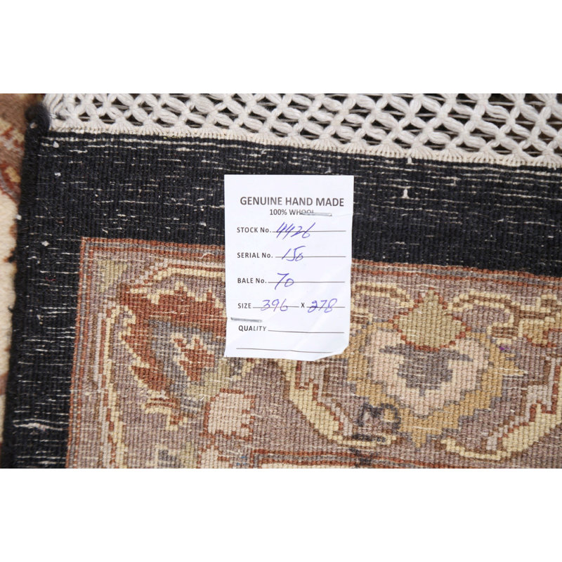 Tapis oriental à teinture végétale Tabriz noué à la main 9 x 13