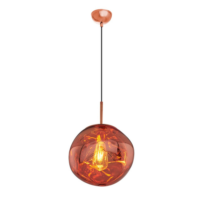 Modern Rose Gold Chandelier, 10.2 in Diameter x 47.2 in Height | Elegant Acrylic Body, E27 Socket (Bulb Not Included) | Energy Saving, Bohemian Style Lighting for Living Room, Dining Room & Home Decor