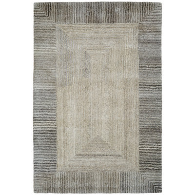 Tapis gris en laine noué à la main One-of-a-Kind Gislena