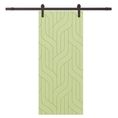 Panelled Manufactured Wood And Metal Barn Door With Installation Hardware Kit