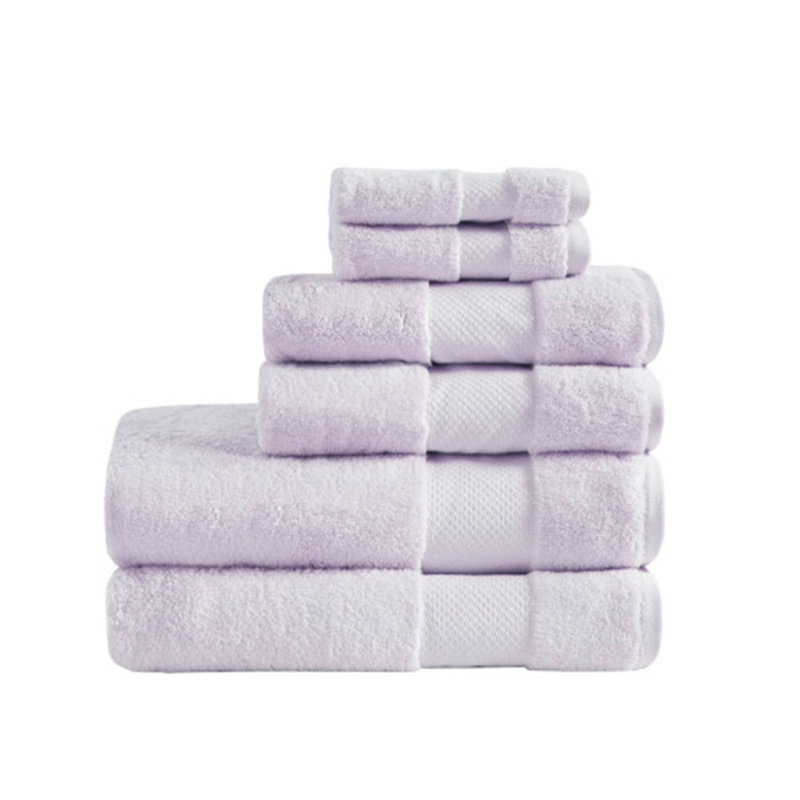 Gracie Mills Forrest Splendor  Cotton 6 Piece Towel Set, Lavender 623gsm