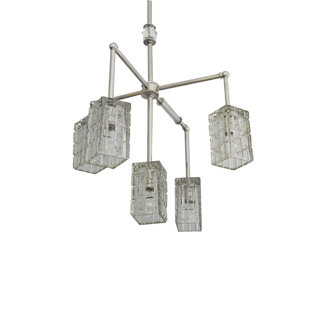 Lustre cube clair en nickel brillant