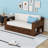 Convertible Wood Daybed with Built-in Desk, Drawers and Extendable Armrests-599081661-599081663