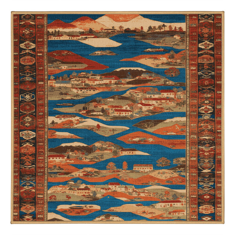 Tapis brun lavable à la machine, Carré 6 pi