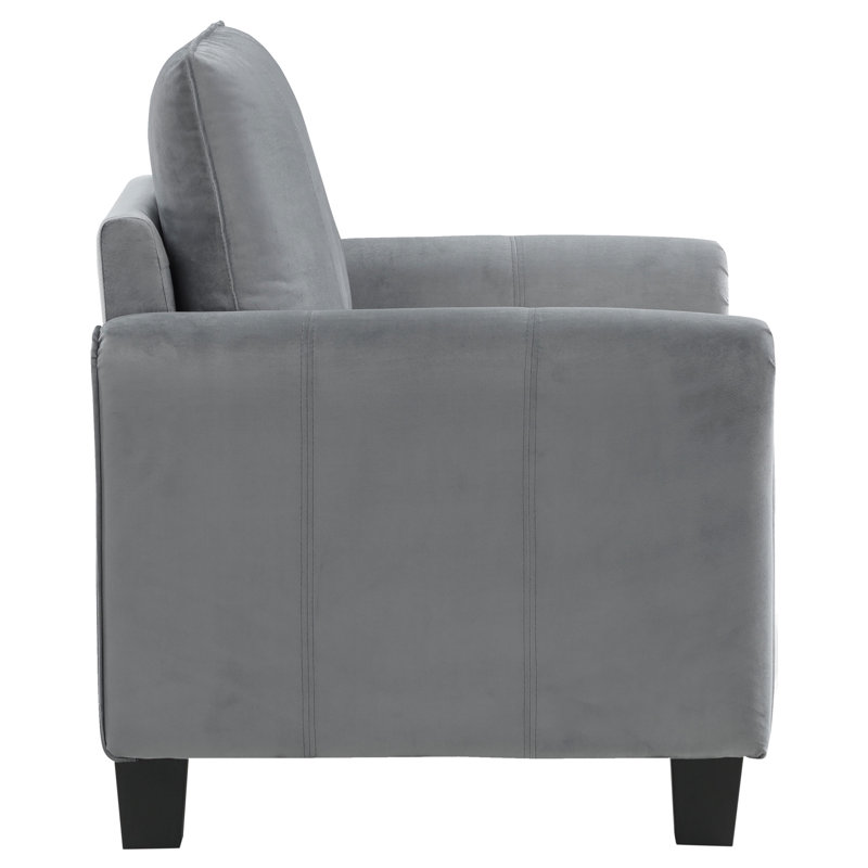 Evadnee Upholstered Rolled Arm Accent Chair Grey