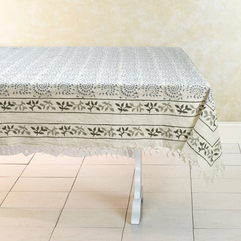 SPIRAL BLUE Cotton Tablecloth – 60"x60", 60" x 60"