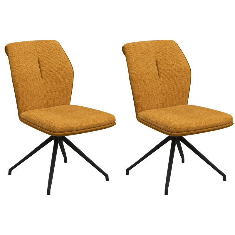 Armonia Fabric Swivel Dining Chair, Mustard