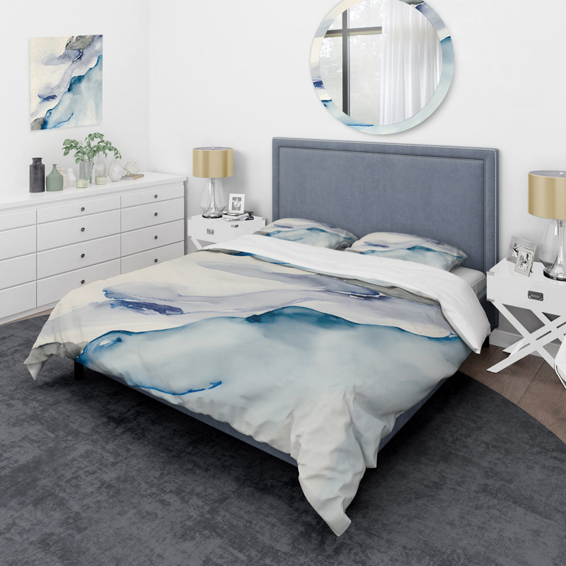 Ensemble de housse de couette en microfibre / polyester Sapphire, Housse de couette simple + 1 taie décorative stan