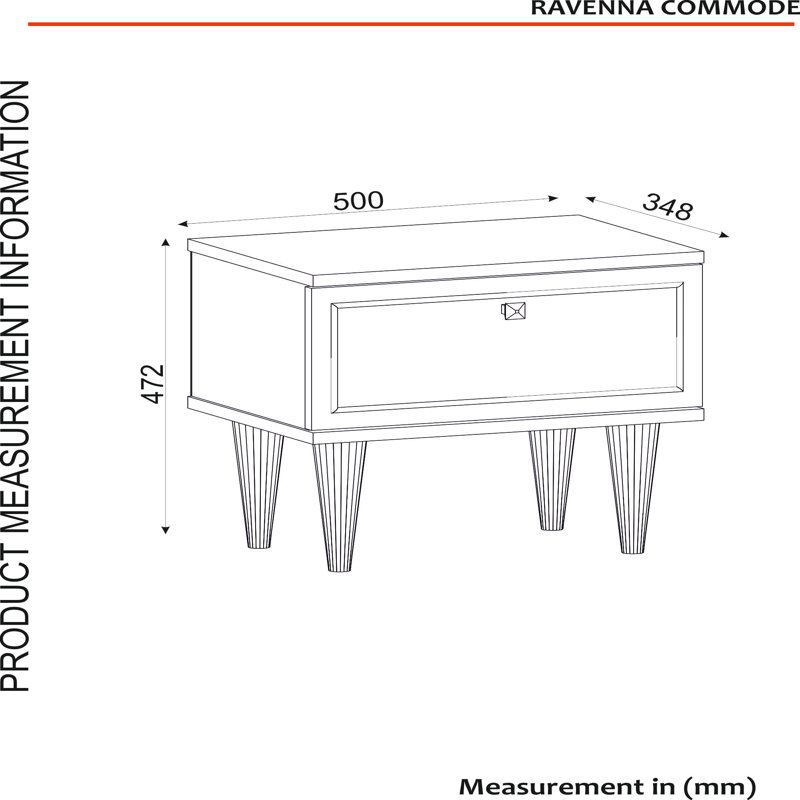 Erick 50cm W Manufactured Wood Bedside Table