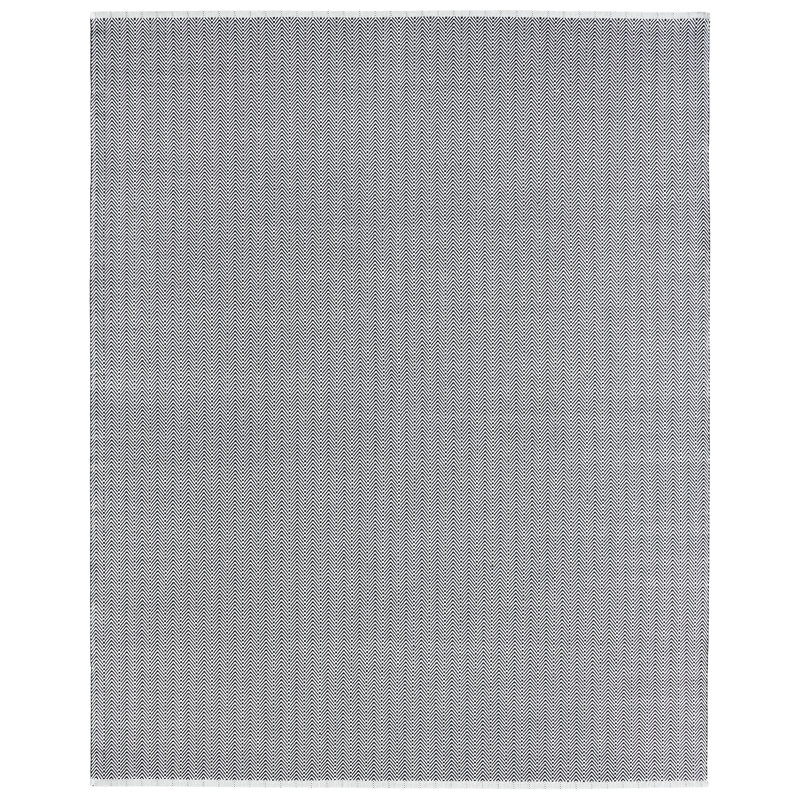 Dyllis Rectangle Chervon Handmade Flatweave Acrylic Area Rug in Obsidian, Rectangle 6' x 9'