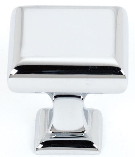 Manhattan Square Knob, 1" H x 1" W x 1" D, Polished Chrome