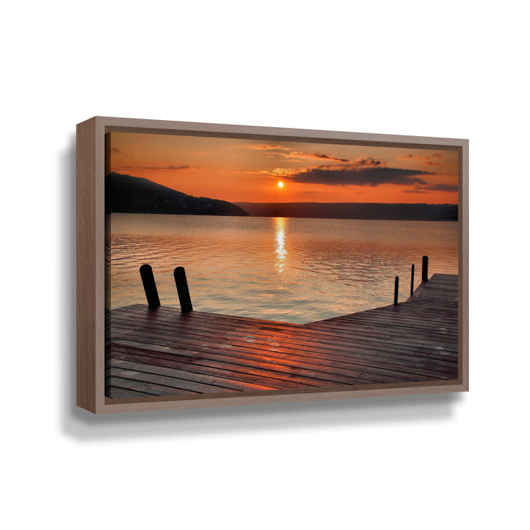 Art Wall Sunset Bay III by Steve Ainsworth 4 Piece Floater Framed Photographic Print on Canvas Set