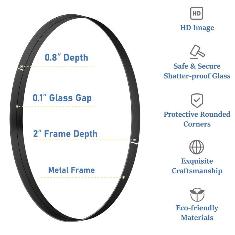 Chachi Metal Oval Mirror, 24" x 36"