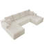 Canapé modulaire en forme de U de 132 po pour 4 personnes Koli, velours côtelé blanc, faisant face à gauche-45993958-45993976