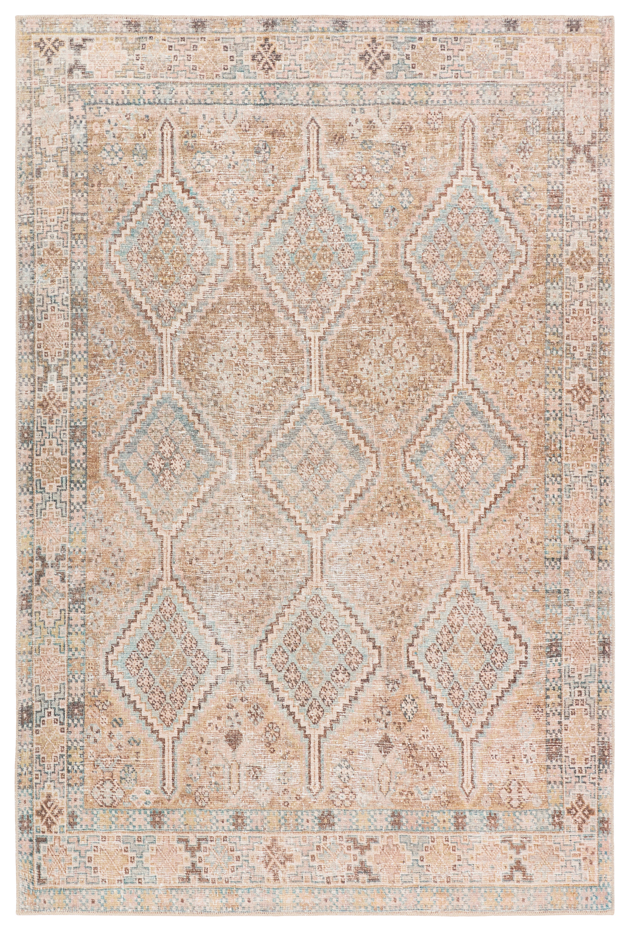 String Rug Tan Bungalow Rose Charleton Performance Washable Trellis Brown/Tan Area Rug ...