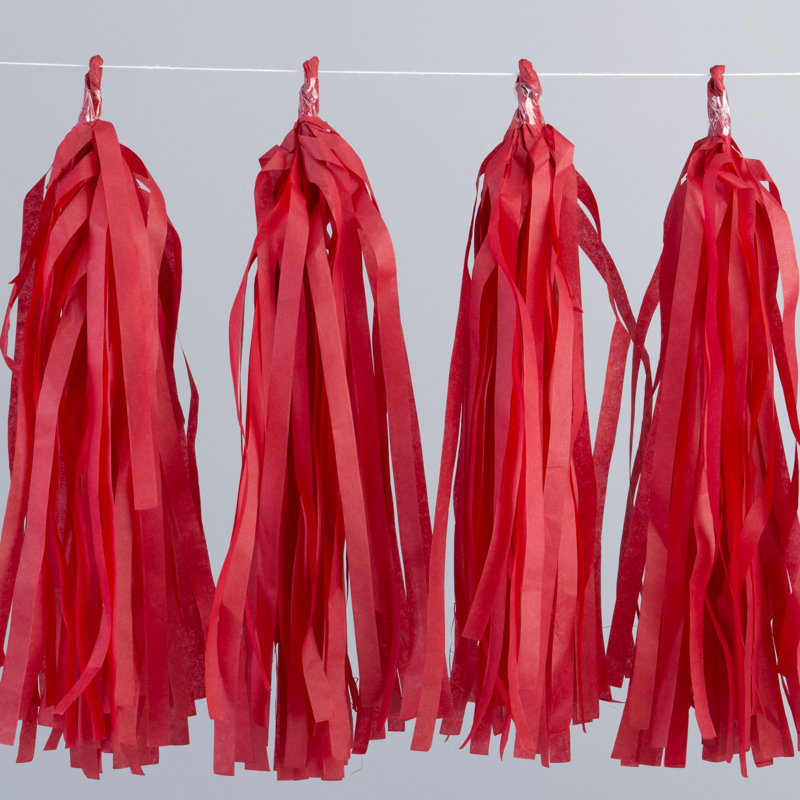 Papier de pampille pièces et bannière suspendue 96 pièces, Rouge